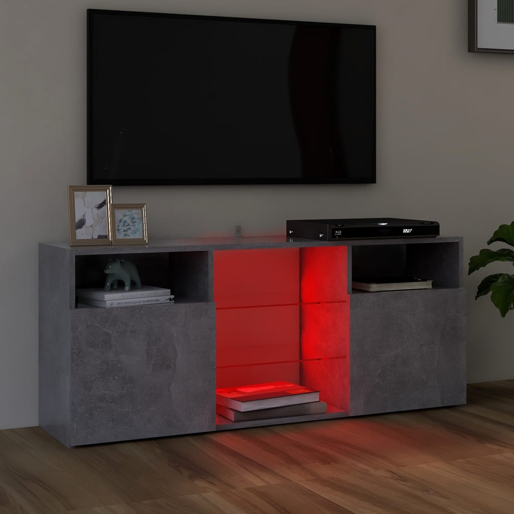Betonszürke tv-szekrény led-lámpákkal 120 x 35 x 50 cm Betonszürke tv-szekrény led-lámpákkal 120 x 35 x 50 cm