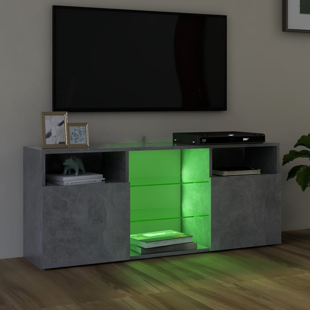 Betonszürke tv-szekrény led-lámpákkal 120 x 35 x 50 cm Betonszürke tv-szekrény led-lámpákkal 120 x 35 x 50 cm