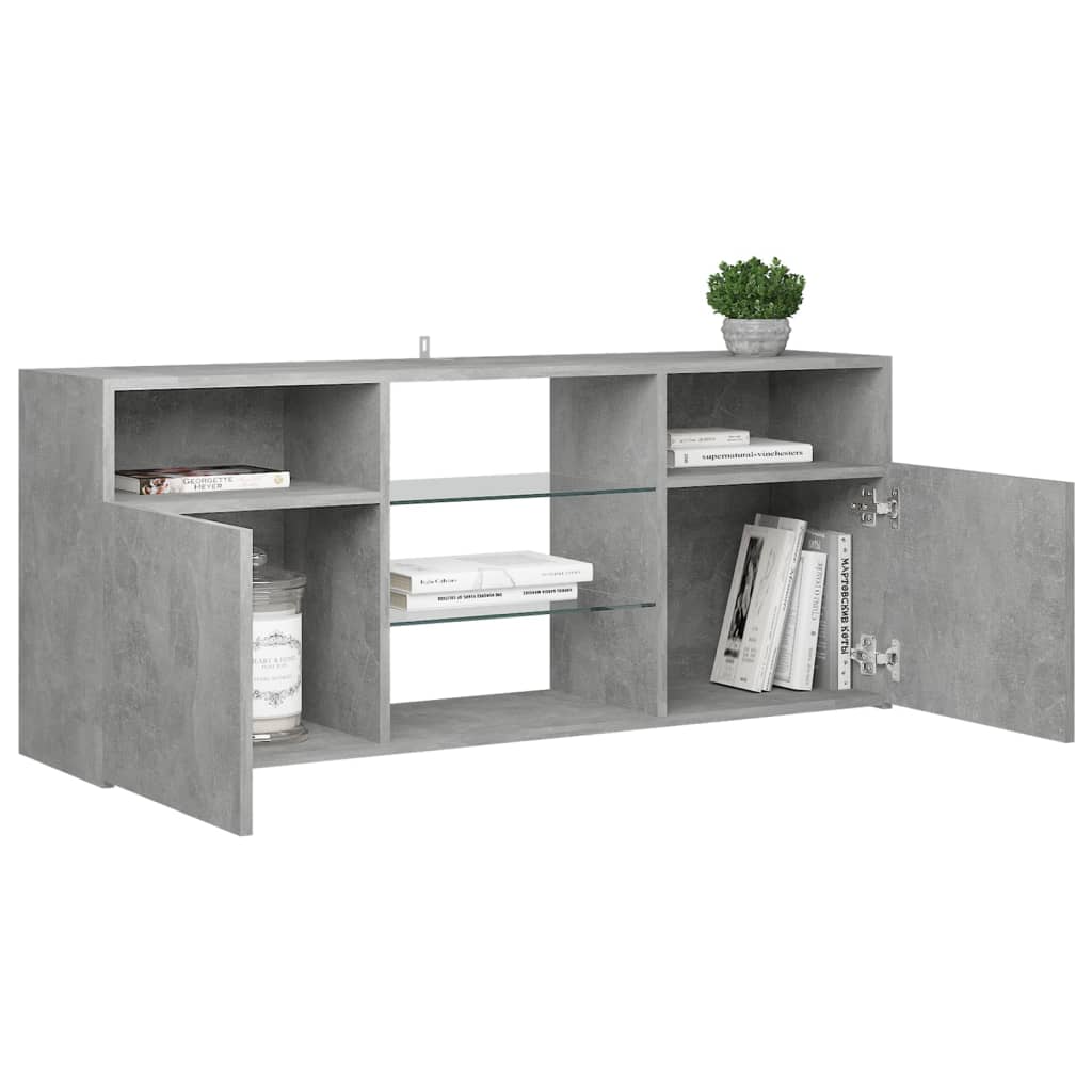 Betonszürke tv-szekrény led-lámpákkal 120 x 35 x 50 cm Betonszürke tv-szekrény led-lámpákkal 120 x 35 x 50 cm