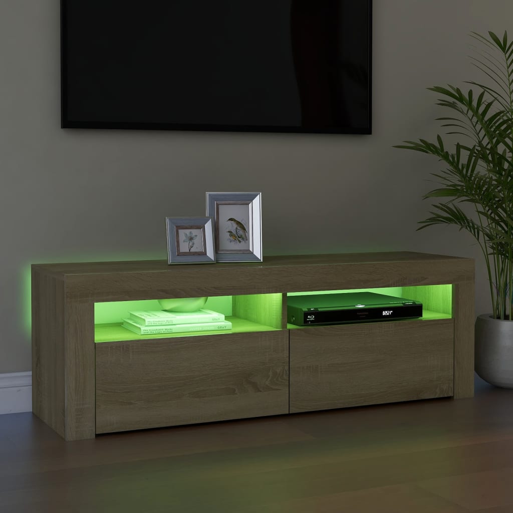 Sonoma-tölgy színű tv-szekrény led-lámpákkal 120 x 35 x 40 cm Sonoma-tölgy színű tv-szekrény led-lámpákkal 120 x 35 x 40 cm