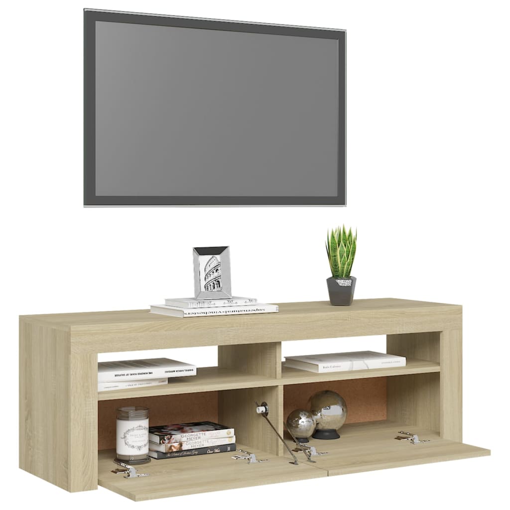 Sonoma-tölgy színű tv-szekrény led-lámpákkal 120 x 35 x 40 cm Sonoma-tölgy színű tv-szekrény led-lámpákkal 120 x 35 x 40 cm