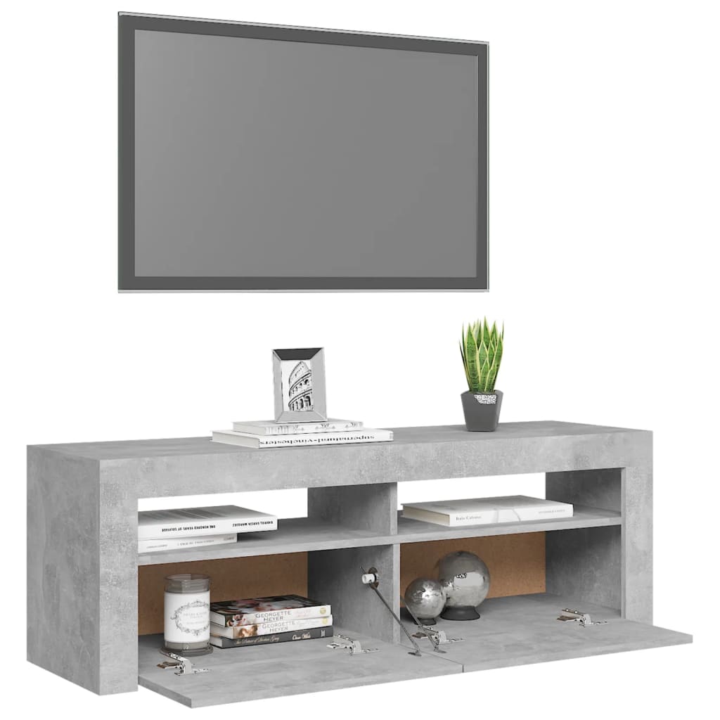Betonszürke tv-szekrény led-lámpákkal 120 x 35 x 40 cm Betonszürke tv-szekrény led-lámpákkal 120 x 35 x 40 cm