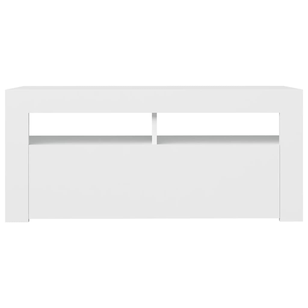 Fehér tv-szekrény led-lámpákkal 90 x 35 x 40 cm