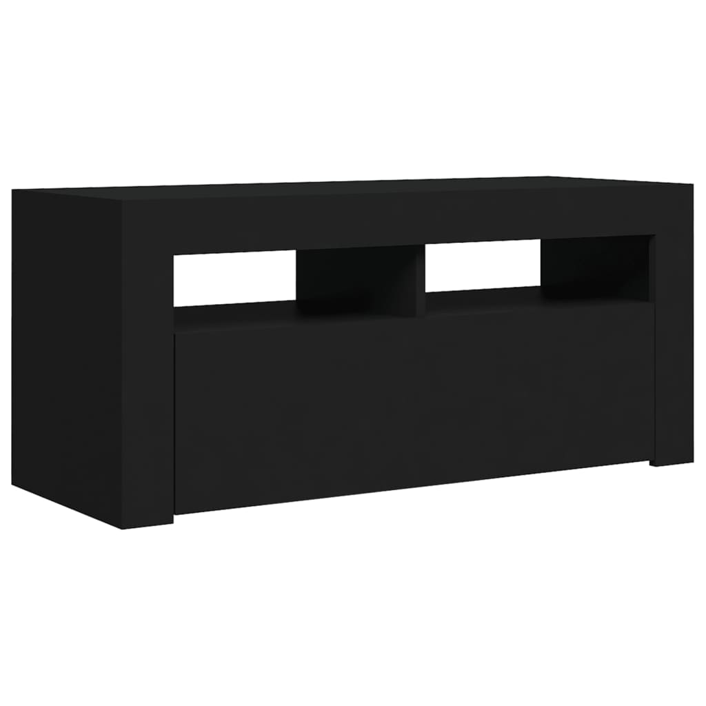 Fekete tv-szekrény led-lámpákkal 90 x 35 x 40 cm