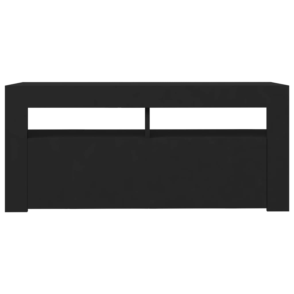Fekete tv-szekrény led-lámpákkal 90 x 35 x 40 cm