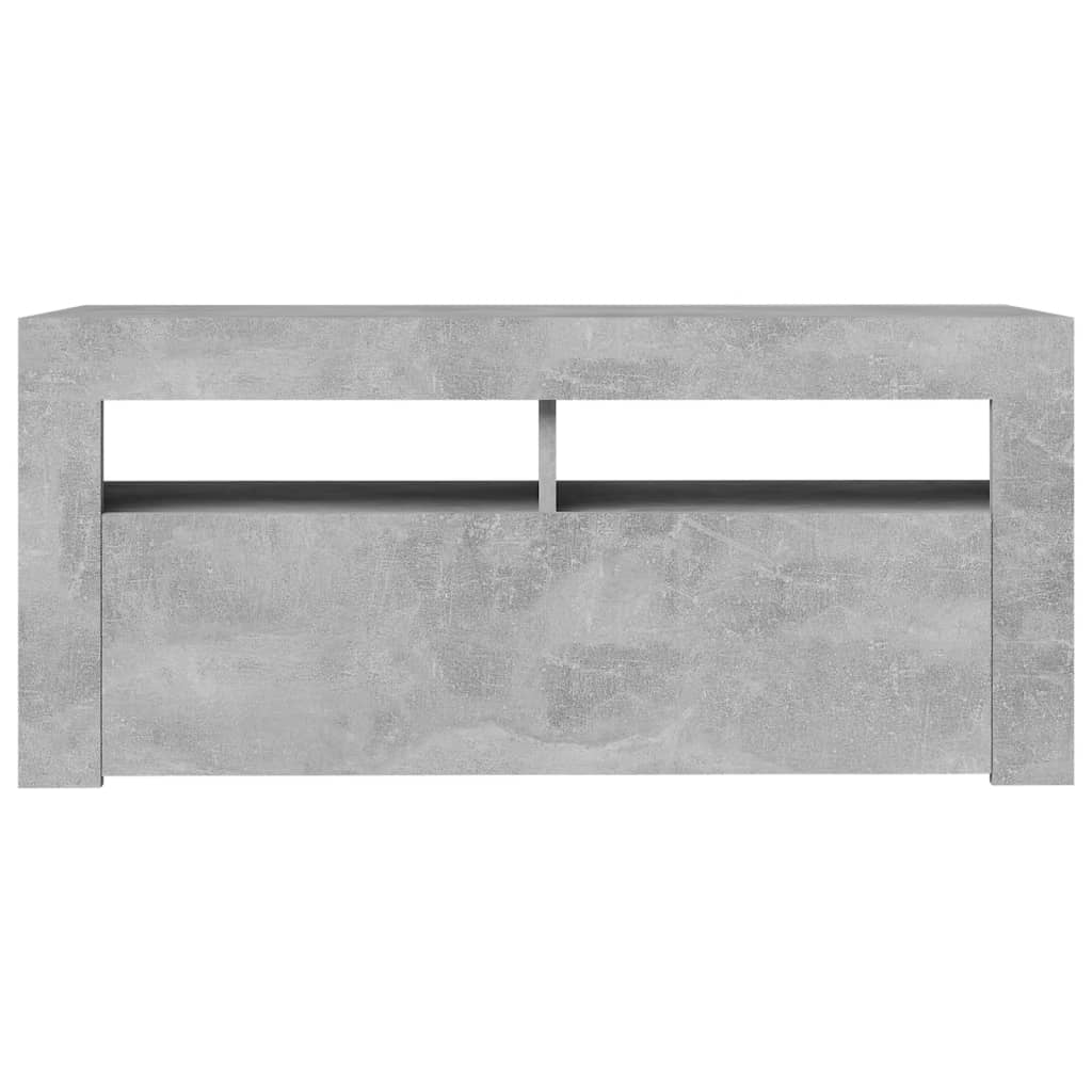 Betonszürke tv-szekrény led-lámpákkal 90 x 35 x 40 cm