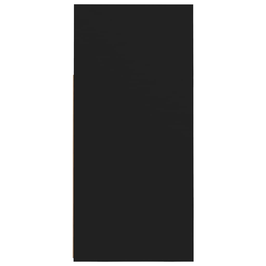 Fekete tálalószekrény led-világítással 80 x 35 x 75 cm