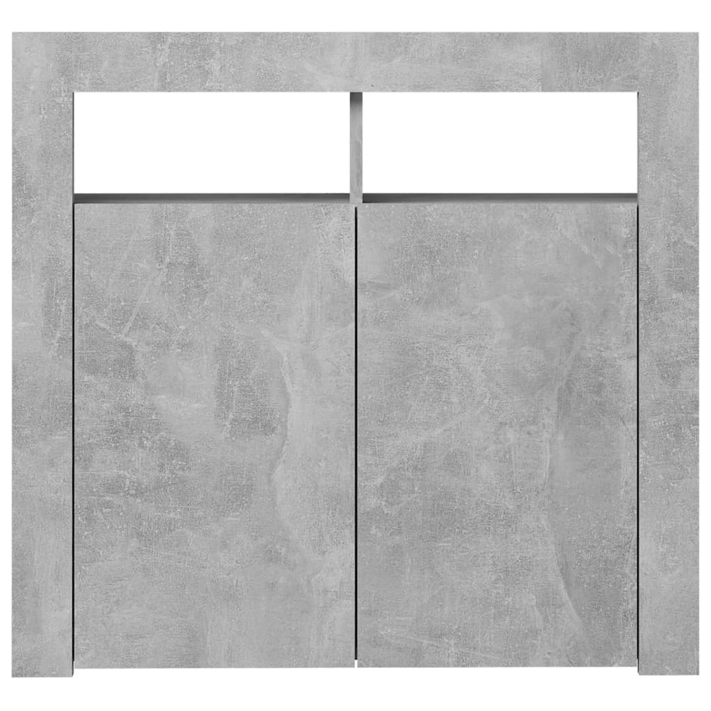 Betonszürke tálalószekrény led-világítással 80 x 35 x 75 cm