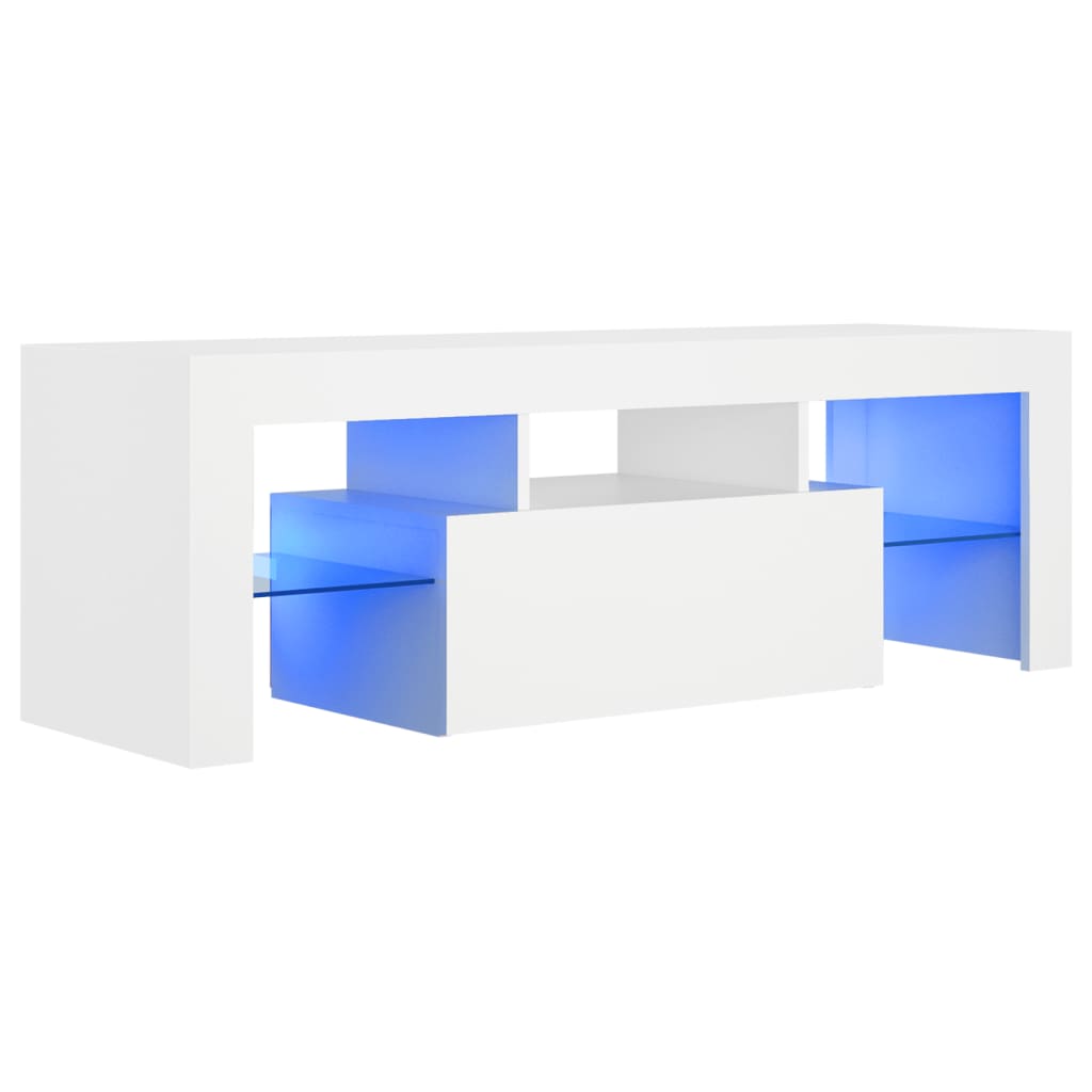 Fehér tv-szekrény led-lámpákkal 120 x 35 x 40 cm Fehér tv-szekrény led-lámpákkal 120 x 35 x 40 cm