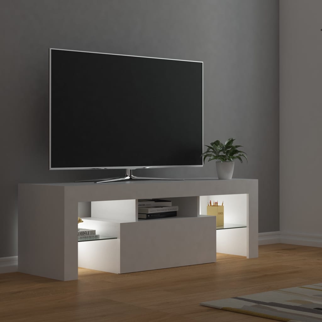 Fehér tv-szekrény led-lámpákkal 120 x 35 x 40 cm Fehér tv-szekrény led-lámpákkal 120 x 35 x 40 cm