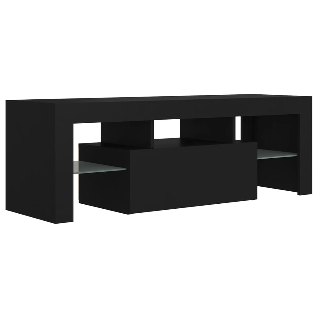 Fekete tv-szekrény led-lámpákkal 120 x 35 x 40 cm Fekete tv-szekrény led-lámpákkal 120 x 35 x 40 cm