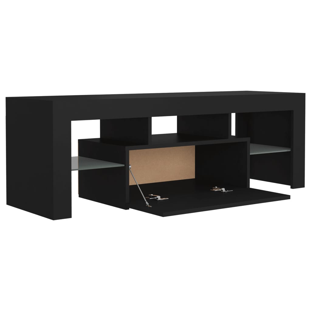 Fekete tv-szekrény led-lámpákkal 120 x 35 x 40 cm Fekete tv-szekrény led-lámpákkal 120 x 35 x 40 cm