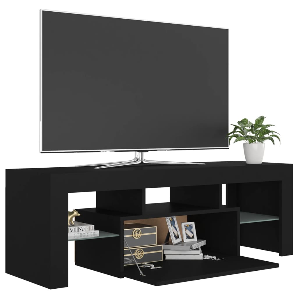 Fekete tv-szekrény led-lámpákkal 120 x 35 x 40 cm Fekete tv-szekrény led-lámpákkal 120 x 35 x 40 cm