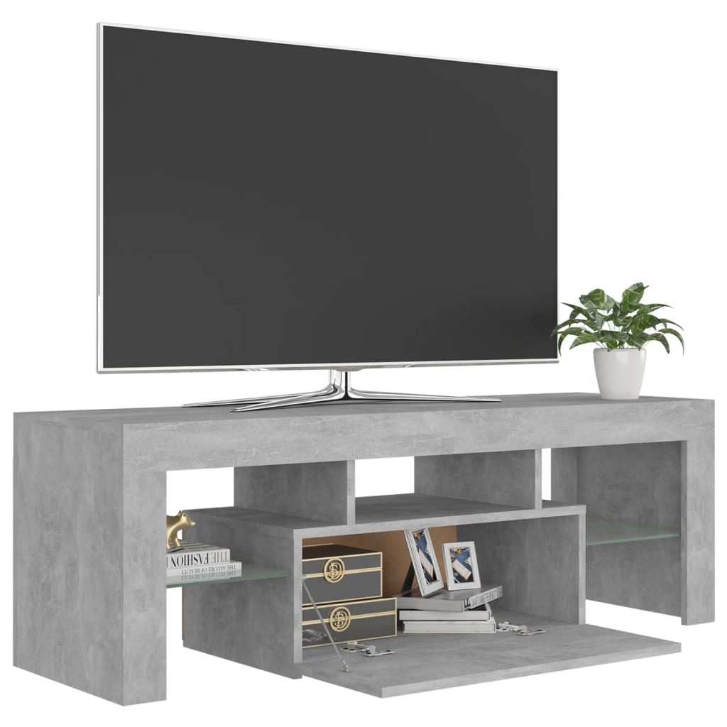 Betonszürke tv-szekrény led-lámpákkal 120 x 35 x 40 cm Betonszürke tv-szekrény led-lámpákkal 120 x 35 x 40 cm