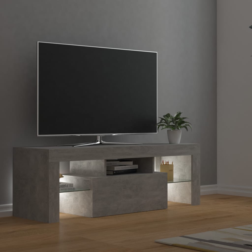 Betonszürke tv-szekrény led-lámpákkal 120 x 35 x 40 cm Betonszürke tv-szekrény led-lámpákkal 120 x 35 x 40 cm