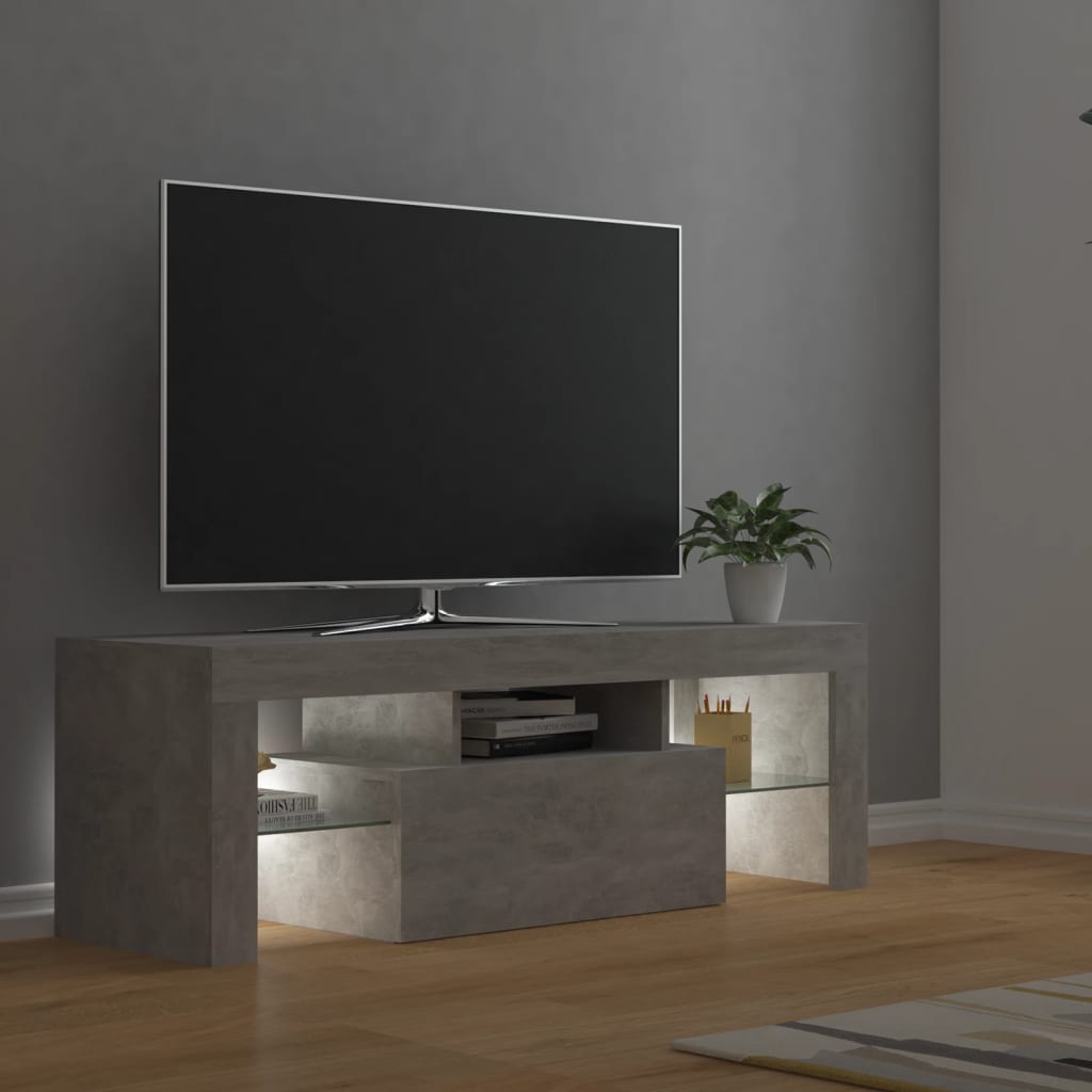 Betonszürke tv-szekrény led-lámpákkal 120 x 35 x 40 cm Betonszürke tv-szekrény led-lámpákkal 120 x 35 x 40 cm
