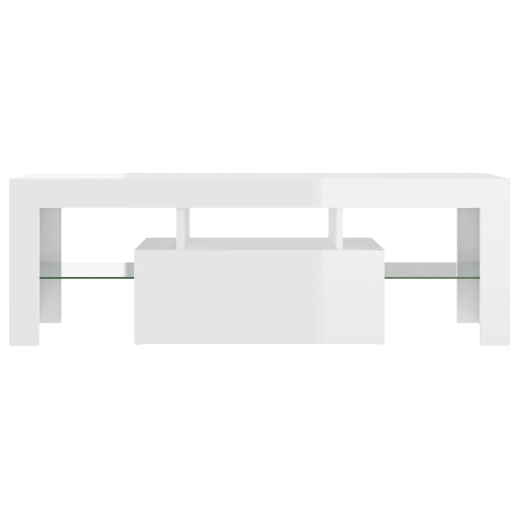 Magasfényű fehér tv-szekrény led-lámpákkal 120 x 35 x 40 cm Magasfényű fehér tv-szekrény led-lámpákkal 120 x 35 x 40 cm