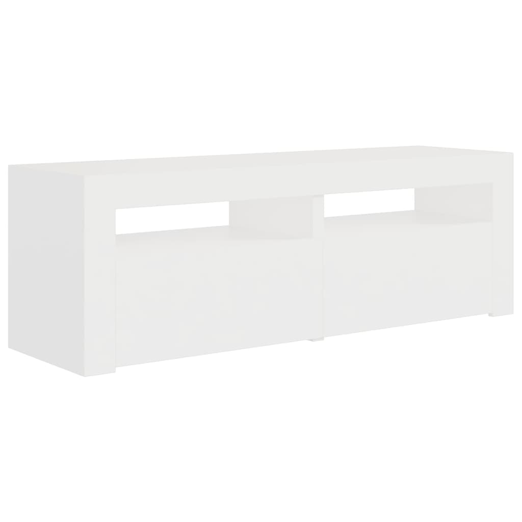 Fehér tv-szekrény led-lámpákkal 120 x 35 x 40 cm