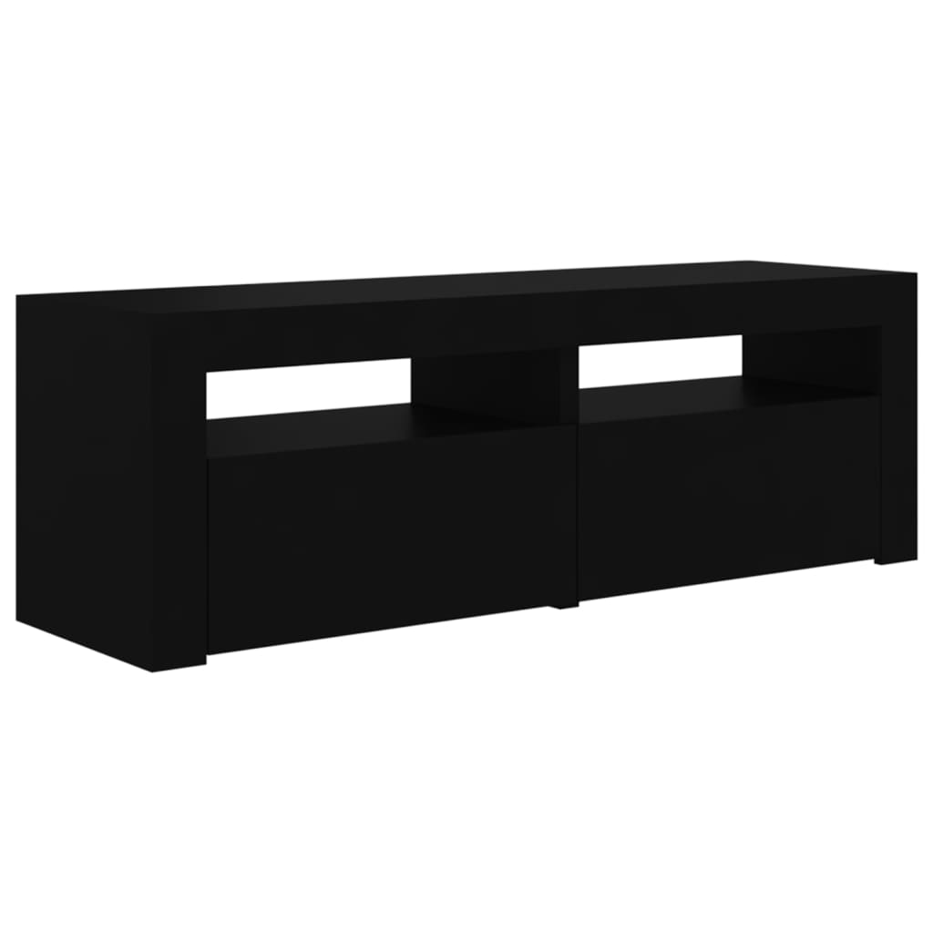 Fekete tv-szekrény led-lámpákkal 120 x 35 x 40 cm Fekete tv-szekrény led-lámpákkal 120 x 35 x 40 cm