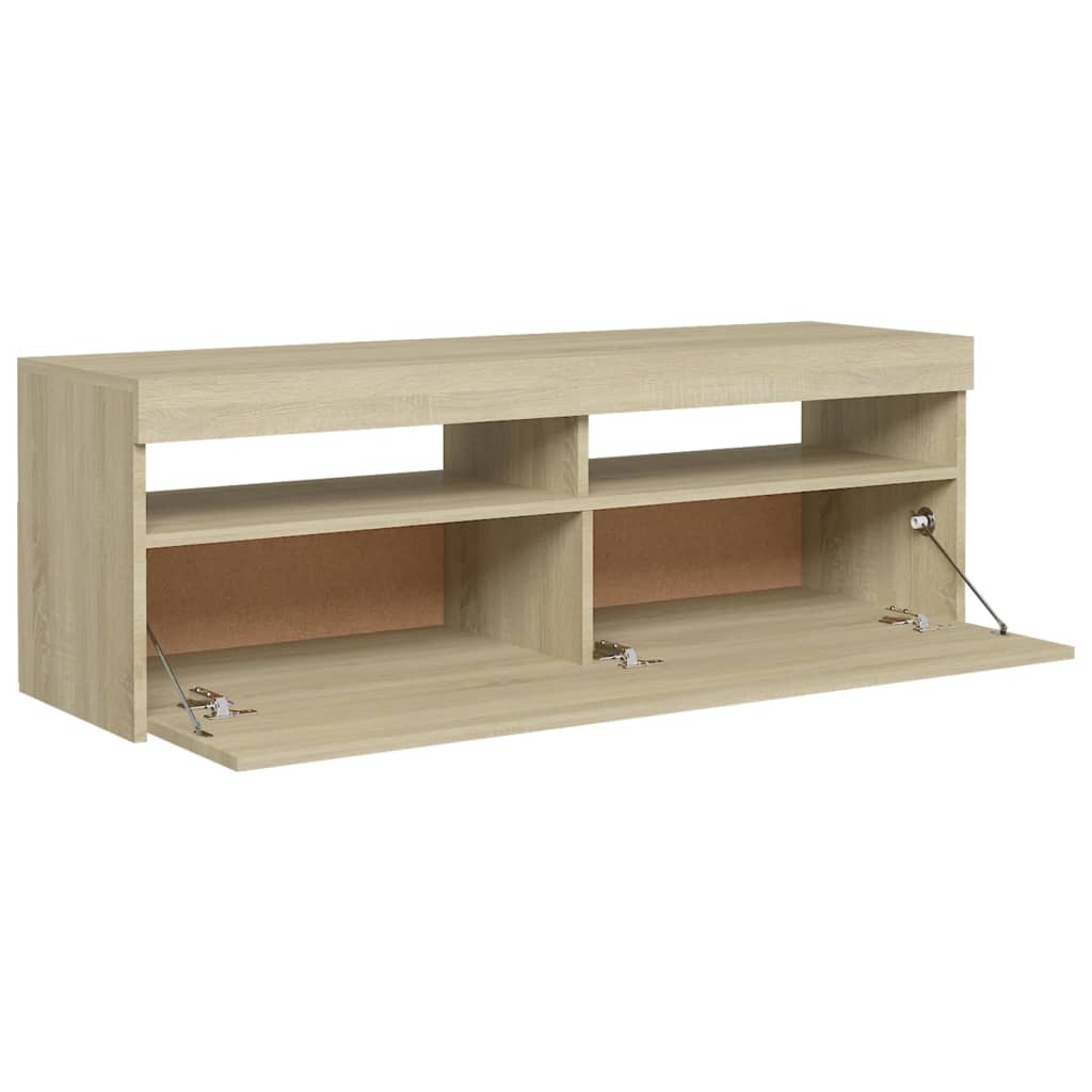 Sonoma-tölgy színű tv-szekrény led-lámpákkal 120 x 35 x 40 cm Sonoma-tölgy színű tv-szekrény led-lámpákkal 120 x 35 x 40 cm