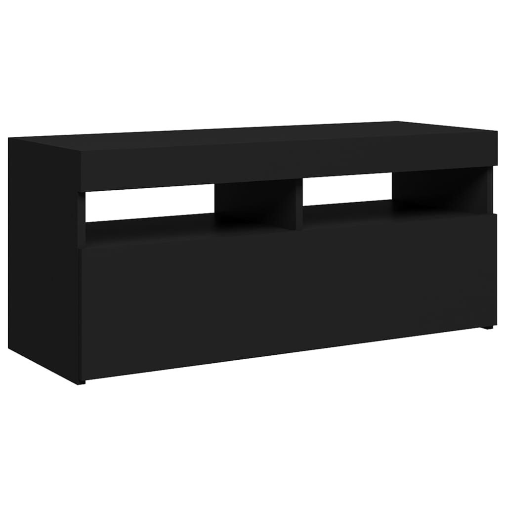 Fekete tv-szekrény led-lámpákkal 90 x 35 x 40 cm Fekete tv-szekrény led-lámpákkal 90 x 35 x 40 cm