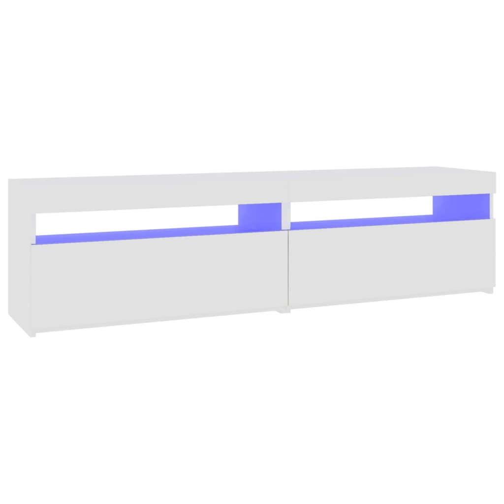 2 db fehér tv-szekrény led-világítással 75 x 35 x 40 cm 2 db fehér tv-szekrény led-világítással 75 x 35 x 40 cm