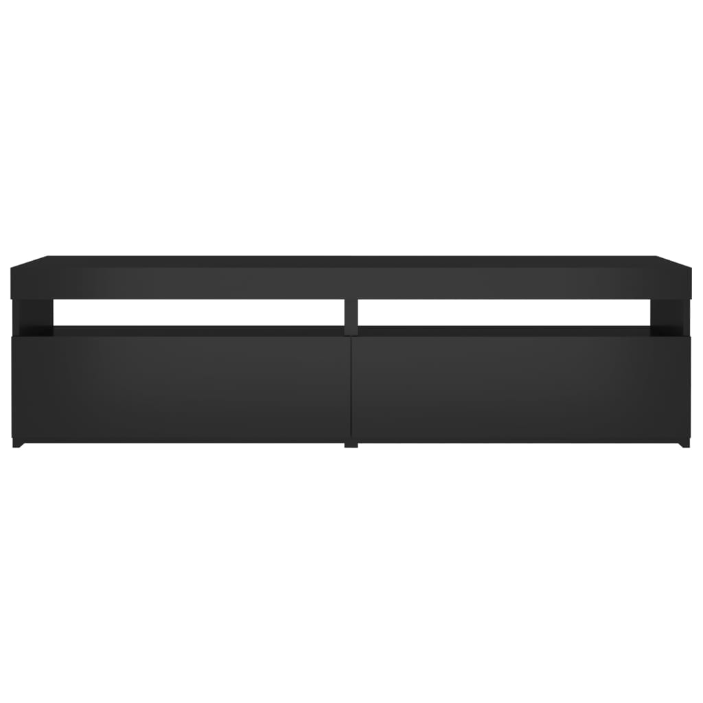 2 db fekete tv-szekrény led-világítással 75 x 35 x 40 cm