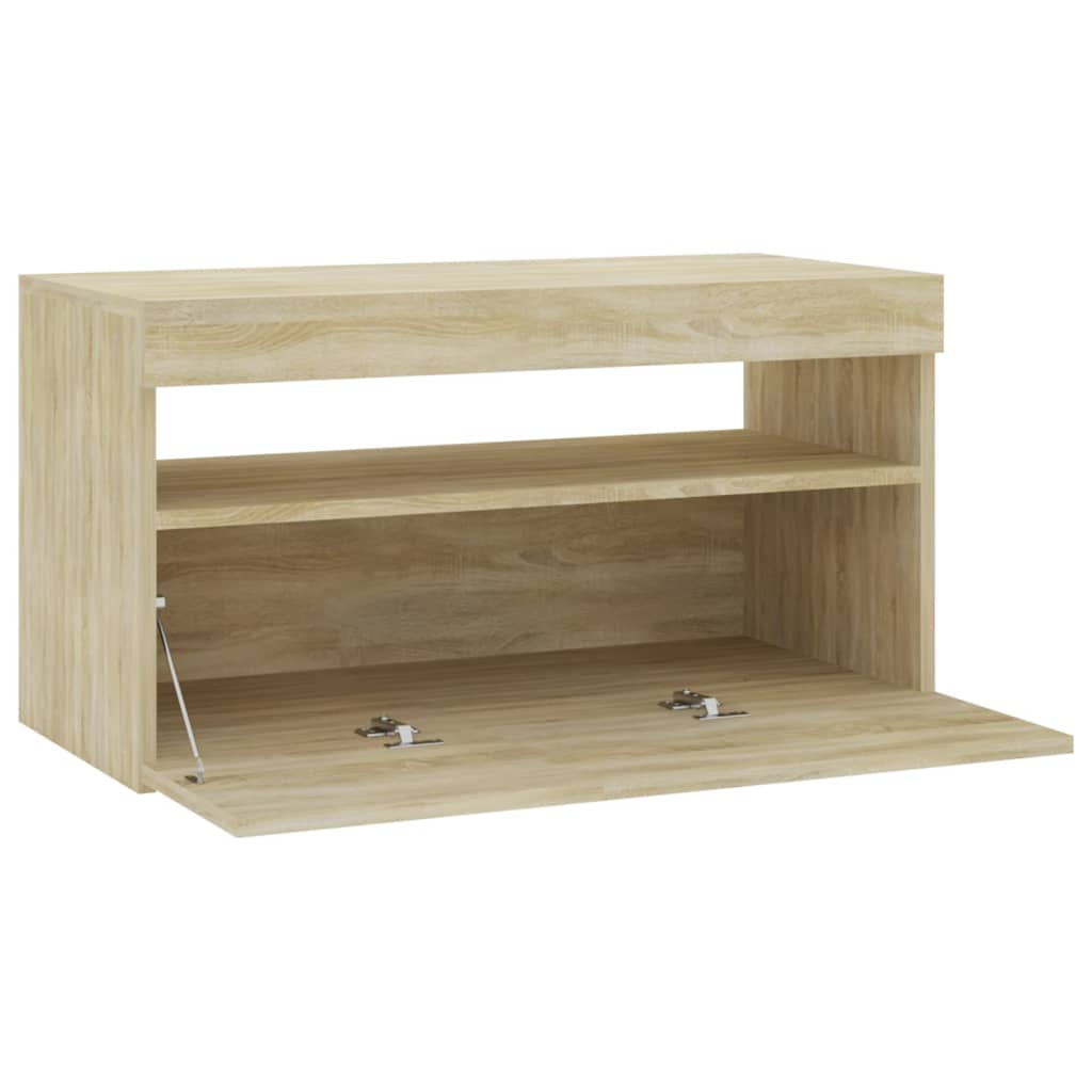 Sonoma-tölgy színű tv-szekrény led-világítással 75 x 35 x 40 cm Sonoma-tölgy színű tv-szekrény led-világítással 75 x 35 x 40 cm