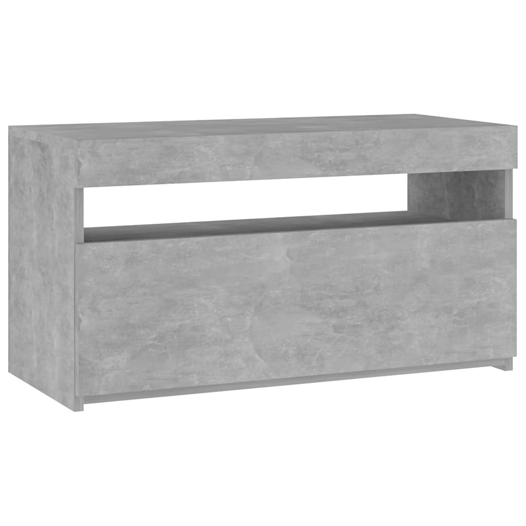 Betonszürke tv-szekrény led-világítással 75 x 35 x 40 cm