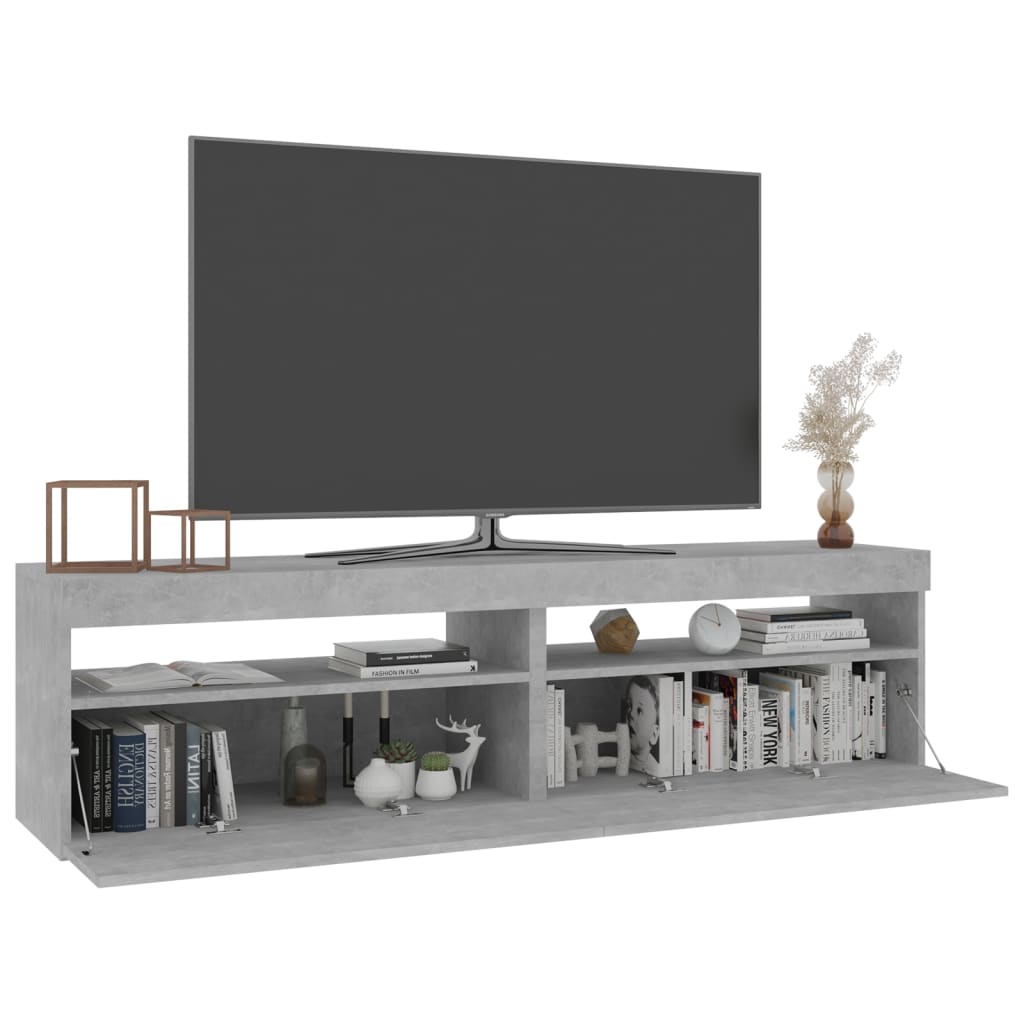 2 db betonszürke tv-szekrény led-világítással 75 x 35 x 40 cm 2 db betonszürke tv-szekrény led-világítással 75 x 35 x 40 cm