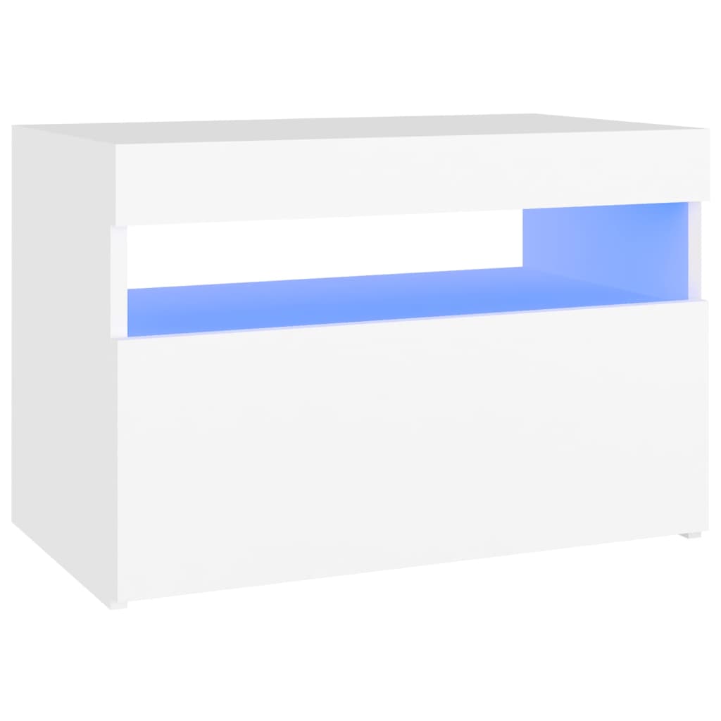 Fehér tv-szekrény led-lámpákkal 60 x 35 x 40 cm Fehér tv-szekrény led-lámpákkal 60 x 35 x 40 cm
