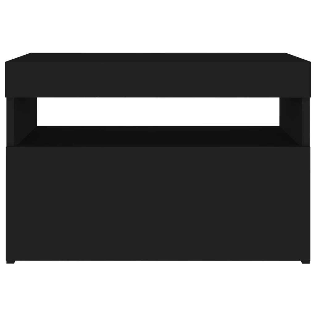 Fekete tv-szekrény led-lámpákkal 60 x 35 x 40 cm