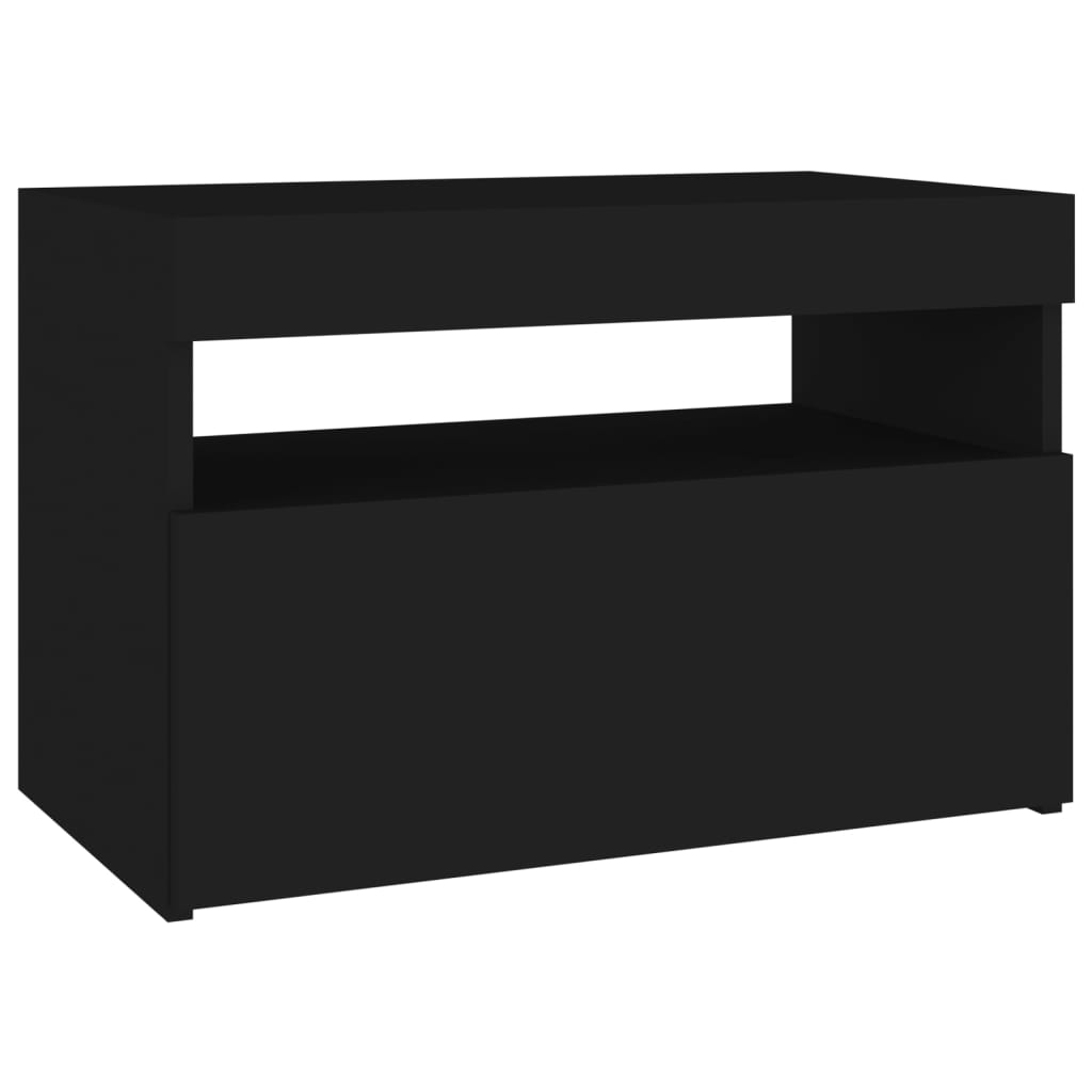 2 db fekete tv-szekrény led-lámpákkal 60 x 35 x 40 cm