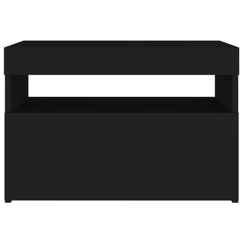 2 db fekete tv-szekrény led-lámpákkal 60 x 35 x 40 cm