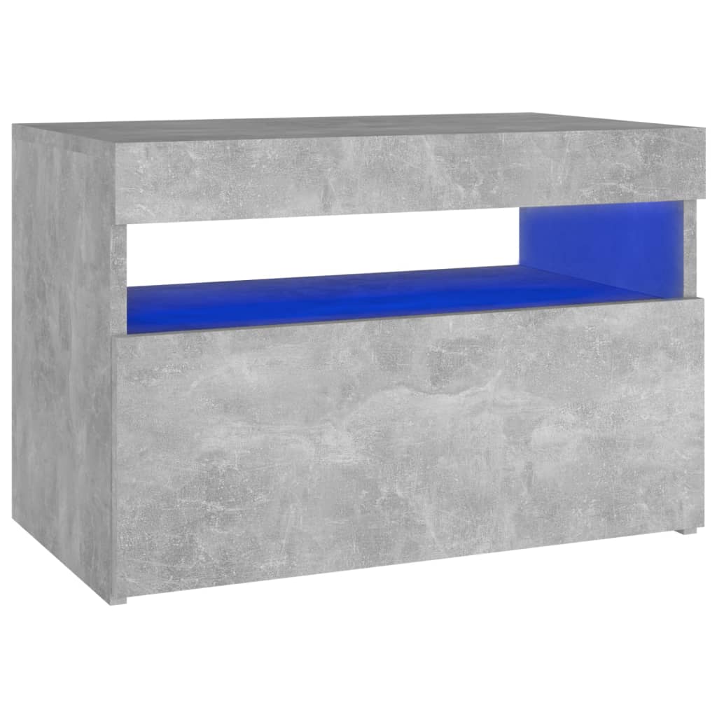 2 db betonszürke tv-szekrény led-lámpákkal 60 x 35 x 40 cm