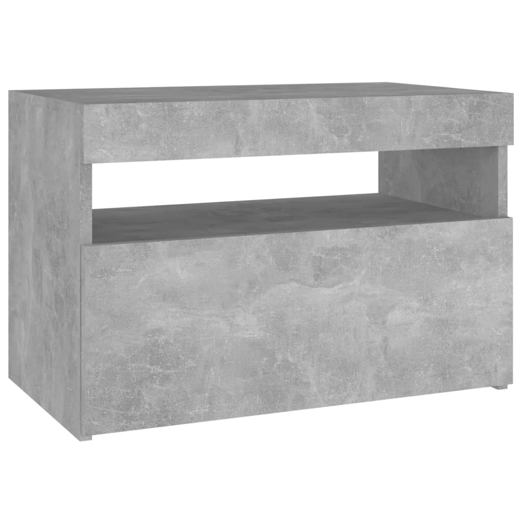 2 db betonszürke tv-szekrény led-lámpákkal 60 x 35 x 40 cm
