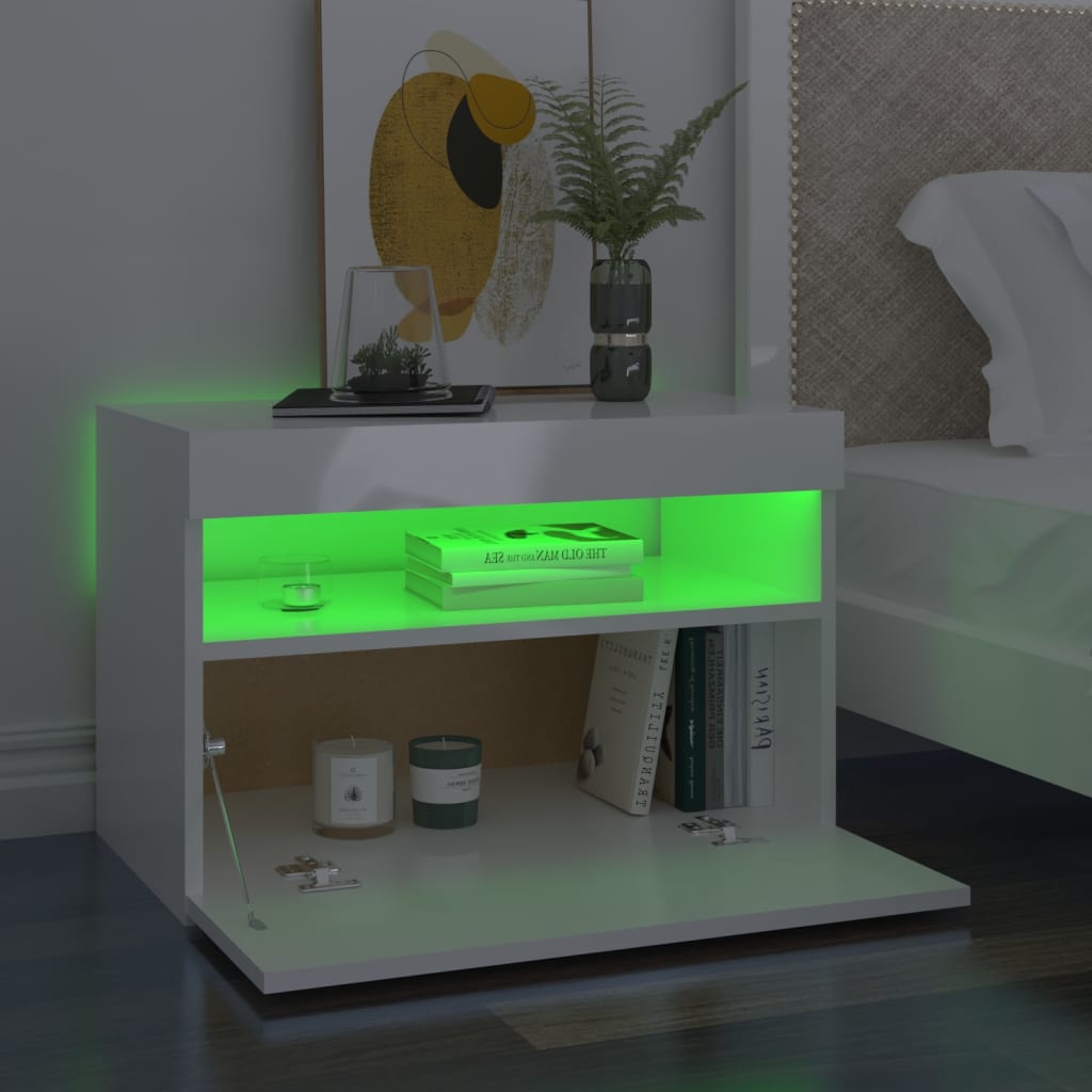 2 db magasfényű fehér tv-szekrény led-lámpákkal 60 x 35 x 40 cm 2 db magasfényű fehér tv-szekrény led-lámpákkal 60 x 35 x 40 cm