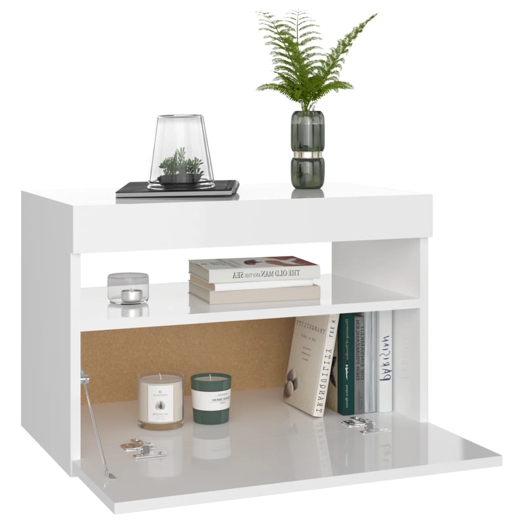 2 db magasfényű fehér tv-szekrény led-lámpákkal 60 x 35 x 40 cm 2 db magasfényű fehér tv-szekrény led-lámpákkal 60 x 35 x 40 cm