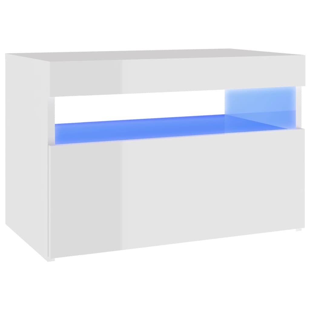 2 db magasfényű fehér tv-szekrény led-lámpákkal 60 x 35 x 40 cm 2 db magasfényű fehér tv-szekrény led-lámpákkal 60 x 35 x 40 cm
