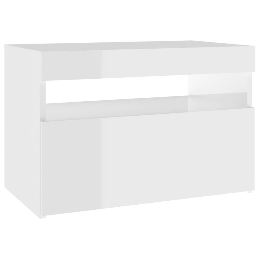 2 db magasfényű fehér tv-szekrény led-lámpákkal 60 x 35 x 40 cm 2 db magasfényű fehér tv-szekrény led-lámpákkal 60 x 35 x 40 cm