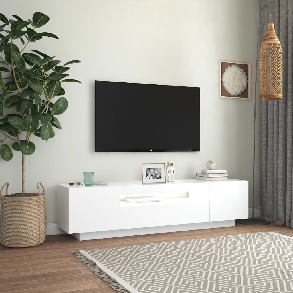 Fehér tv-szekrény led-lámpákkal 160 x 35 x 40 cm Fehér tv-szekrény led-lámpákkal 160 x 35 x 40 cm