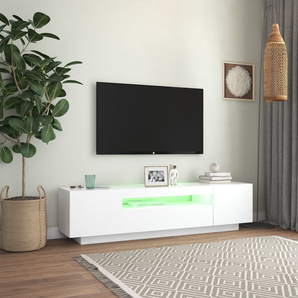 Fehér tv-szekrény led-lámpákkal 160 x 35 x 40 cm Fehér tv-szekrény led-lámpákkal 160 x 35 x 40 cm