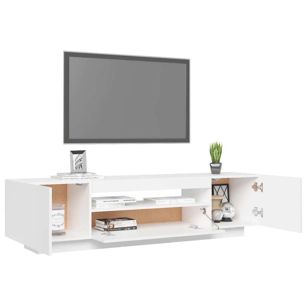 Fehér tv-szekrény led-lámpákkal 160 x 35 x 40 cm Fehér tv-szekrény led-lámpákkal 160 x 35 x 40 cm