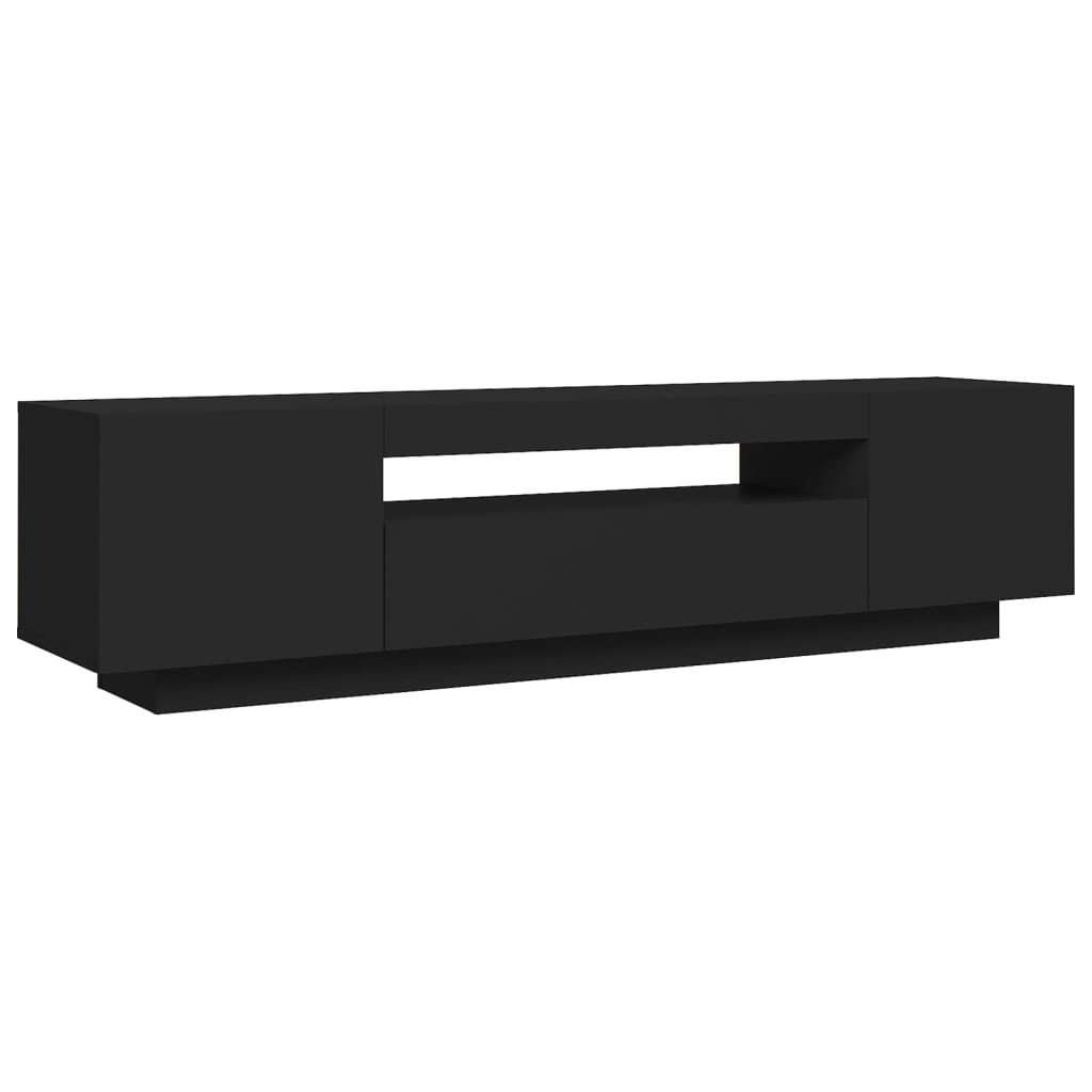 Fekete tv-szekrény led-lámpákkal 160 x 35 x 40 cm Fekete tv-szekrény led-lámpákkal 160 x 35 x 40 cm