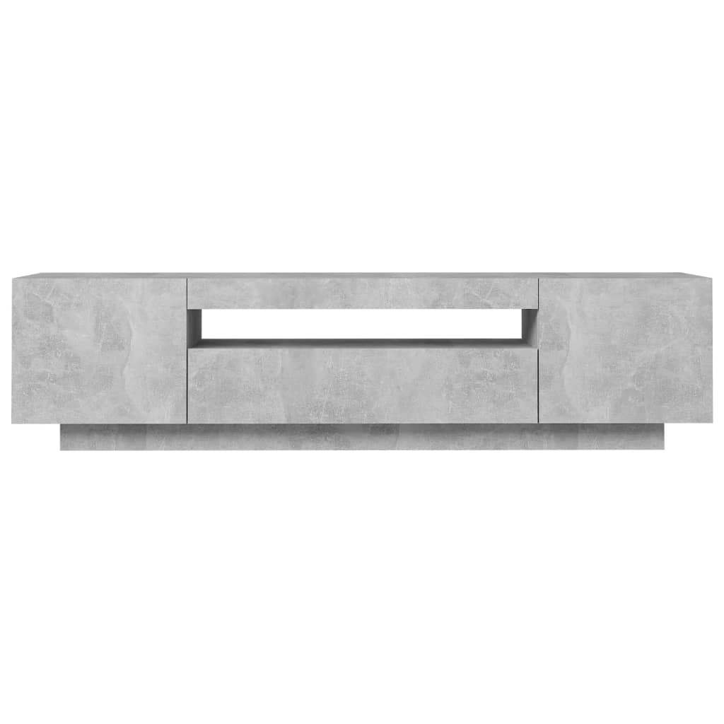 Betonszürke tv-szekrény led-lámpákkal 160 x 35 x 40 cm