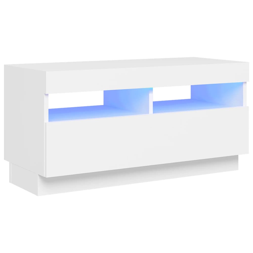 Fehér tv-szekrény led-lámpákkal 80 x 35 x 40 cm