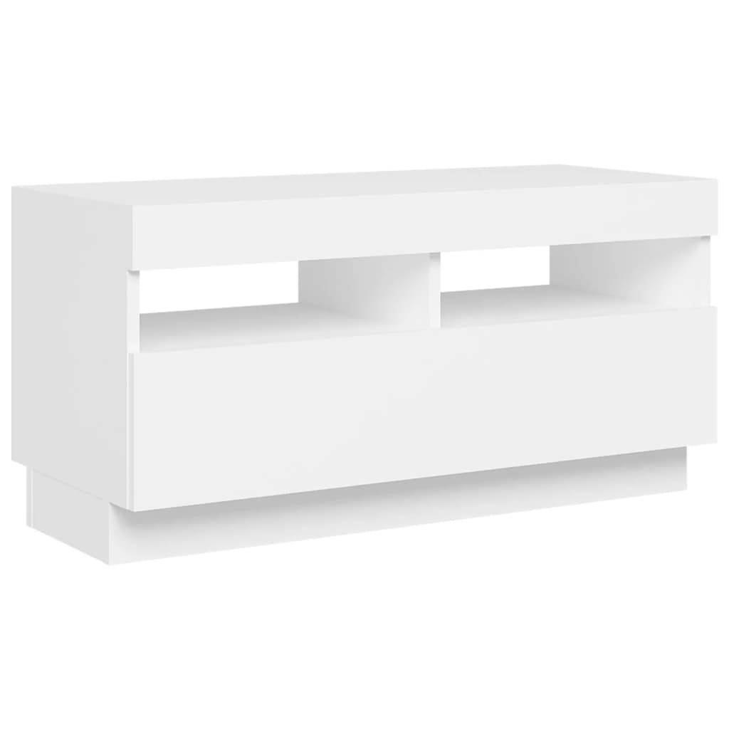 Fehér tv-szekrény led-lámpákkal 80 x 35 x 40 cm