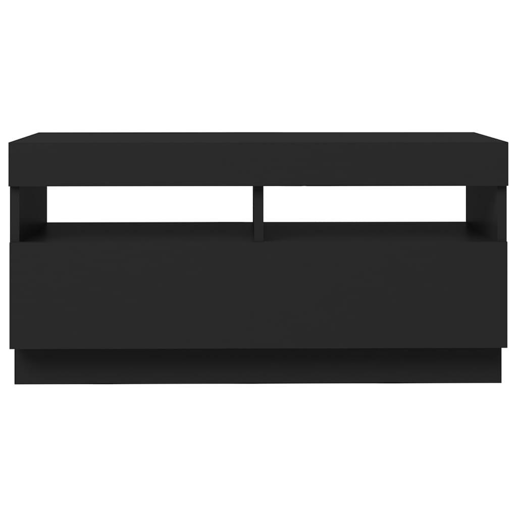 Fekete tv-szekrény led-lámpákkal 80 x 35 x 40 cm