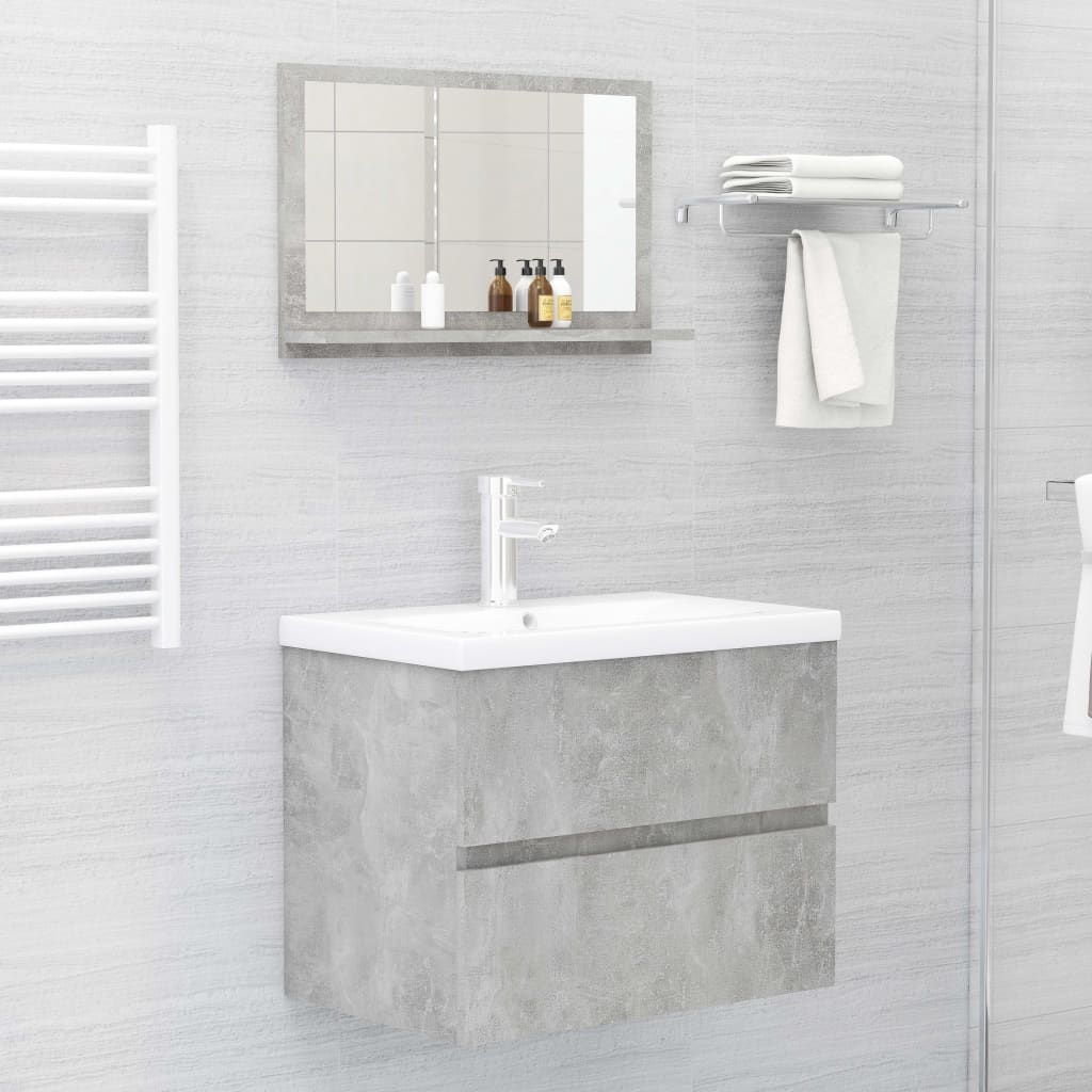 Betonszürke forgácslap fürdőszobai tükör 60 x 10,5 x 37 cm Betonszürke forgácslap fürdőszobai tükör 60 x 10,5 x 37 cm