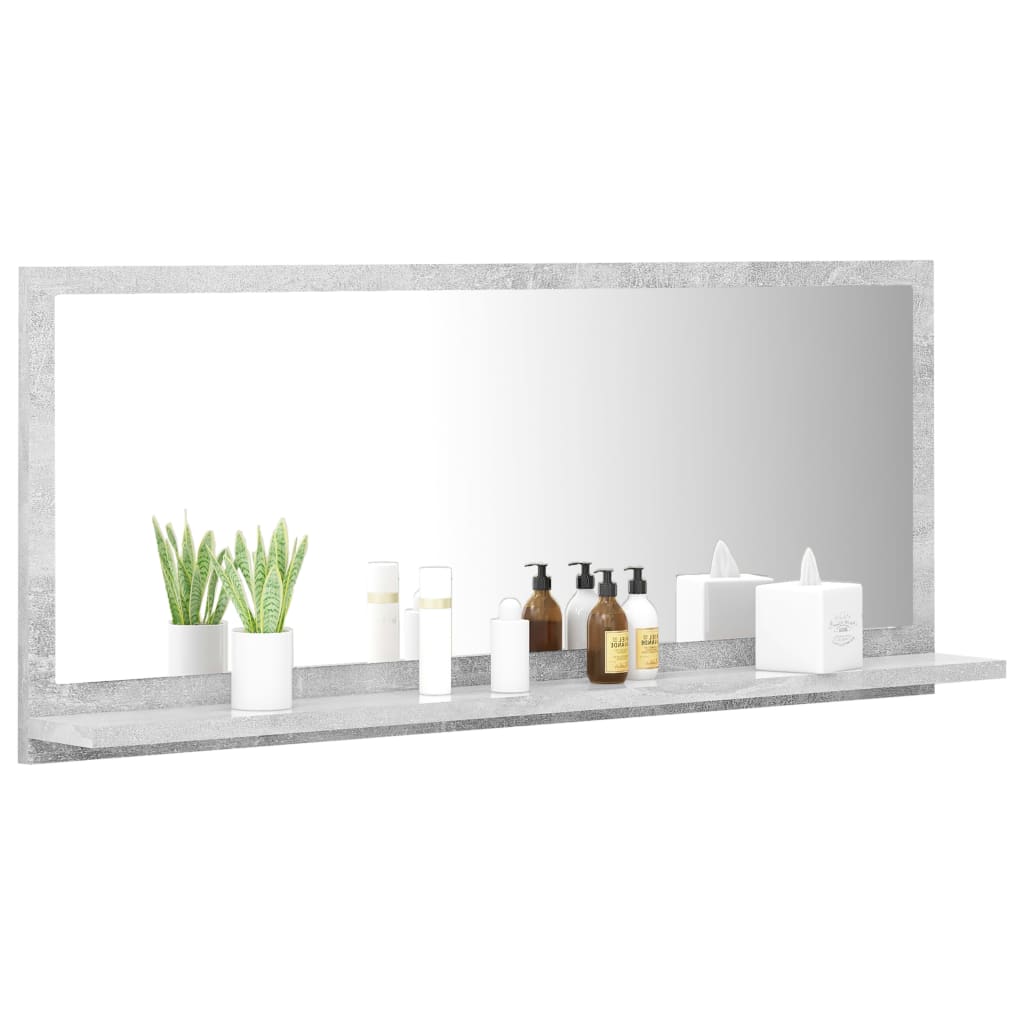 Betonszürke forgácslap fürdőszobai tükör 90 x 10,5 x 37 cm Betonszürke forgácslap fürdőszobai tükör 90 x 10,5 x 37 cm